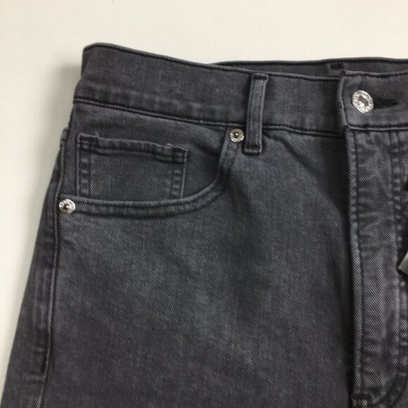 NWT EXPRESS Gray Mom Jean Super High Waist Step Fray Hem Distressed Jeans - Picture 6 of 12